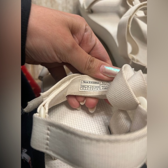 Teva Womens Flatform Universal Platform Sandals White Strappy US 8 Emo Y2K - Picture 8 of 9